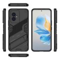 For Honor 100 5G Punk Armor 2 in 1 PC + TPU Phone Case with Holder(Black)