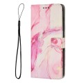 For Samsung Galaxy S23 FE 5G Painted Marble Pattern Leather Phone Case(Rose Gold)
