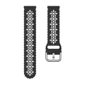 For Samsung Galaxy Watch 6 / 6 Classic Two Color Plum Blossom Hollowed Silicone Watch Band(Black+Gre