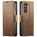 For Samsung Galaxy Z Fold5 CaseMe 023 Butterfly Buckle Litchi Texture RFID Anti-theft Leather Phone
