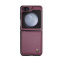 For Samsung Galaxy Z Flip5 CaseMe 023 Butterfly Buckle Litchi Texture RFID Anti-theft Leather Phone
