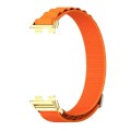 For Huawei Band 8 Mijobs Nylon Breathable Watch Band(Orange+Gold)