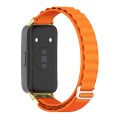 For Huawei Band 8 Mijobs Nylon Breathable Watch Band(Orange+Gold)