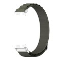 For Huawei Band 8 Mijobs Nylon Breathable Watch Band(Green+Silver)