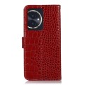 For Honor 100 Crocodile Top Layer Cowhide Leather Phone Case(Red)