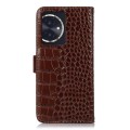 For Honor 100 Crocodile Top Layer Cowhide Leather Phone Case(Brown)