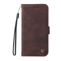 For Samsung Galaxy S24 Skin Feel Life Tree Metal Button Leather Phone Case(Brown)