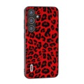 For Samsung Galaxy S24 5G ABEEL Black Edge Leopard Phone Case(Red Leopard)