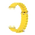 For Huawei Band 8 Mijobs Marine Silicone Breathable Watch Band(Yellow+Gold)