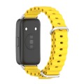 For Huawei Band 8 Mijobs Marine Silicone Breathable Watch Band(Yellow+Silver)