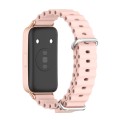 For Huawei Band 8 Mijobs Marine Silicone Breathable Watch Band(Pink+Rose Gold)