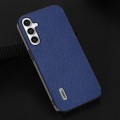 For Samsung Galaxy A24 4G ABEEL Black Edge Genuine Leather Mino Phone Case(Royal Blue)