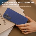 For Samsung Galaxy S24+ 5G ABEEL Black Edge Genuine Leather Mino Phone Case(Royal Blue)