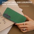 For Samsung Galaxy S24+ 5G ABEEL Black Edge Genuine Leather Mino Phone Case(Green)