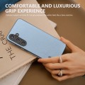 For Samsung Galaxy S24 5G ABEEL Black Edge Genuine Leather Mino Phone Case(Blue)