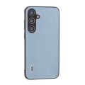 For Samsung Galaxy S24 5G ABEEL Black Edge Genuine Leather Mino Phone Case(Blue)