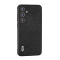 For Samsung Galaxy S24 5G ABEEL Black Edge Genuine Leather Mino Phone Case(Black)