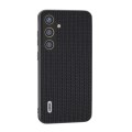 For Samsung Galaxy S24+ 5G ABEEL Genuine Leather Luxury Black Edge Phone Case(Black)