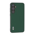 For Samsung Galaxy S24+ 5G ABEEL Genuine Leather Silky Soft Black Edge Phone Case(Green)