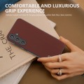 For Samsung Galaxy S24+ 5G ABEEL Genuine Leather Silky Soft Black Edge Phone Case(Coffee)