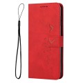 For Samsung Galaxy A25 5G Skin Feel Heart Pattern Leather Phone Case(Red)