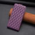 For Samsung Galaxy S21+ 5G Diamond Lattice Vertical Flip Leather Phone Case(Dark Purple)