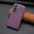 For Samsung Galaxy S21+ 5G Diamond Lattice Vertical Flip Leather Phone Case(Dark Purple)