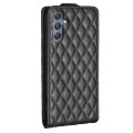 For Samsung Galaxy M34 5G Diamond Lattice Vertical Flip Leather Phone Case(Black)