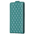 For Samsung Galaxy S24+ 5G Diamond Lattice Vertical Flip Leather Phone Case(Green)