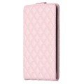 For Samsung Galaxy S24+ 5G Diamond Lattice Vertical Flip Leather Phone Case(Pink)