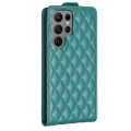 For Samsung Galaxy S24 Ultra 5G Diamond Lattice Vertical Flip Leather Phone Case(Green)
