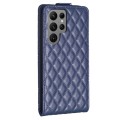 For Samsung Galaxy S24 Ultra 5G Diamond Lattice Vertical Flip Leather Phone Case(Blue)