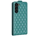 For Samsung Galaxy S24 5G Diamond Lattice Vertical Flip Leather Phone Case(Green)