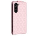 For Samsung Galaxy S24 5G Diamond Lattice Vertical Flip Leather Phone Case(Pink)
