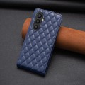 For Samsung Galaxy A24 4G Diamond Lattice Vertical Flip Leather Phone Case(Blue)