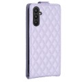 For Samsung Galaxy A35 Diamond Lattice Vertical Flip Leather Phone Case(Purple)