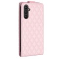 For Samsung Galaxy A55 Diamond Lattice Vertical Flip Leather Phone Case(Pink)
