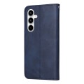 For Samsung Galaxy A35 Classic Calf Texture Flip Leather Phone Case(Blue)