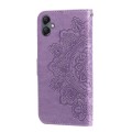For Samsung Galaxy A05 7-petal Flowers Embossing Leather Phone Case(Light Purple)