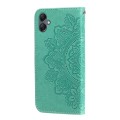 For Samsung Galaxy A05 7-petal Flowers Embossing Leather Phone Case(Green)