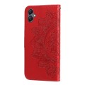 For Samsung Galaxy A05 7-petal Flowers Embossing Leather Phone Case(Red)
