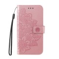 For Samsung Galaxy A05 7-petal Flowers Embossing Leather Phone Case(Rose Gold)