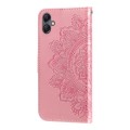For Samsung Galaxy A05 7-petal Flowers Embossing Leather Phone Case(Rose Gold)