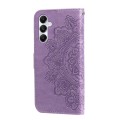 For Samsung Galaxy A05s 7-petal Flowers Embossing Leather Phone Case(Light Purple)