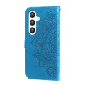 For Samsung Galaxy S24+ 7-petal Flowers Embossing Leather Phone Case(Blue)