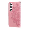 For Samsung Galaxy S24+ 7-petal Flowers Embossing Leather Phone Case(Rose Gold)