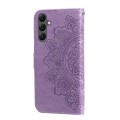 For Samsung Galaxy A25 5G Global 7-petal Flowers Embossing Leather Phone Case(Light Purple)