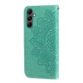 For Samsung Galaxy A25 5G Global 7-petal Flowers Embossing Leather Phone Case(Green)
