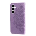 For Samsung Galaxy A35 7-petal Flowers Embossing Leather Phone Case(Light Purple)