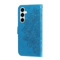 For Samsung Galaxy A35 7-petal Flowers Embossing Leather Phone Case(Blue)